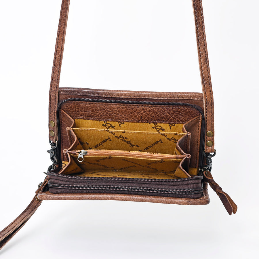 American Darling Organizer Hair On Genuine Leather Western Women Bag Handbag Purse | for Cute Travel
