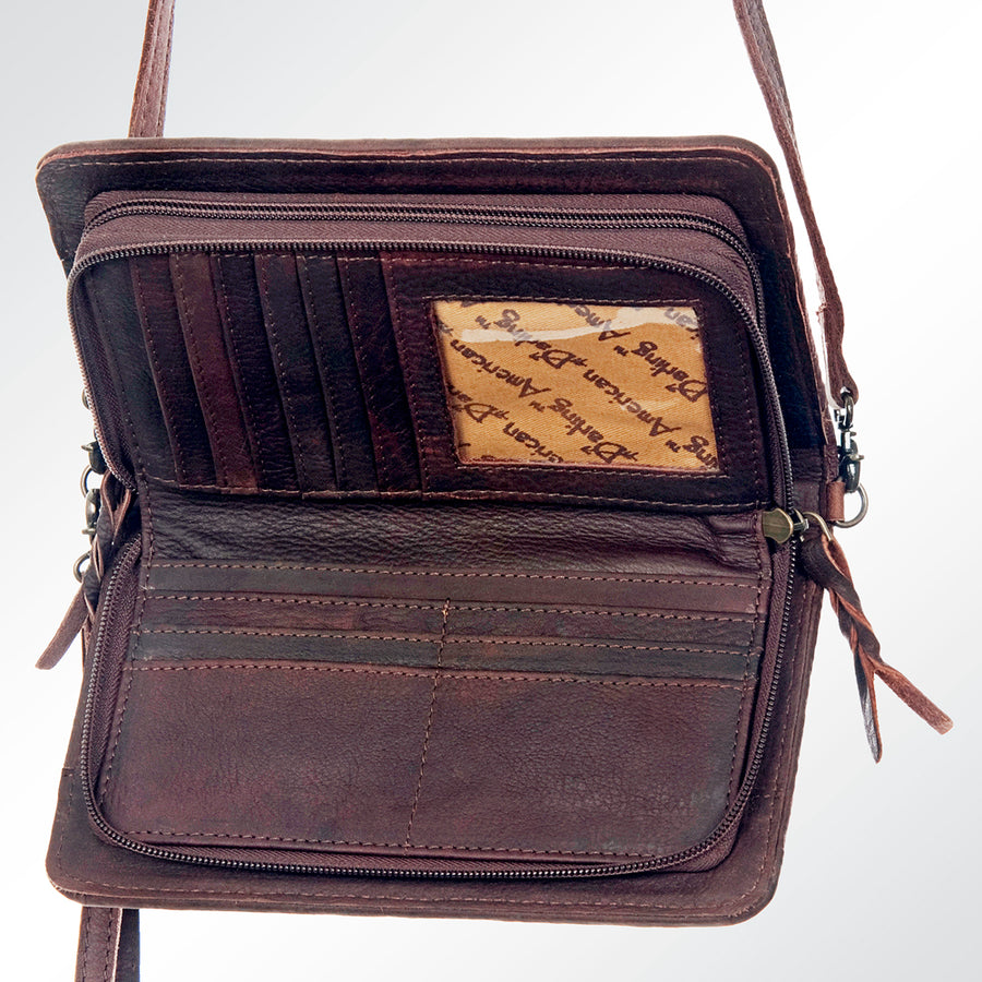 American Darling Organizer Hair On Genuine Leather Western Women Bag Handbag Purse | for Cute Travel
