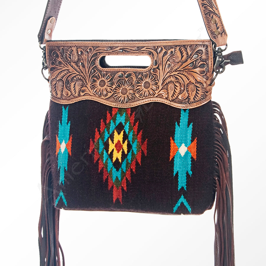 American Darling Hand Tooled Floral and Saddle Blanket Western Signature Cross Body Bag - Uhorse
