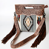 American Darling Clutch Hand Tooled Saddle Blanket Genuine Leather Women Bag Western Handbag Purse