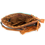 American Darling ADBG344TANC Wristlet Hand Tooled Saddle Blanket Genuine Leather Women Bag Western Handbag Purse