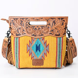 American Darling ADBG496A Clutch Hand Tooled Saddle Blanket Genuine Leather Women Bag Western Handbag Purse