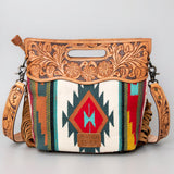 American Darling ADBG496A Clutch Hand Tooled Saddle Blanket Genuine Leather Women Bag Western Handbag Purse