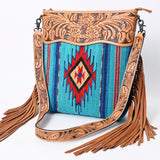 American Darling Signature Crossbody Hand Tooled Saddle Blanket Genuine Leather Women Bag Western Handbag Purse