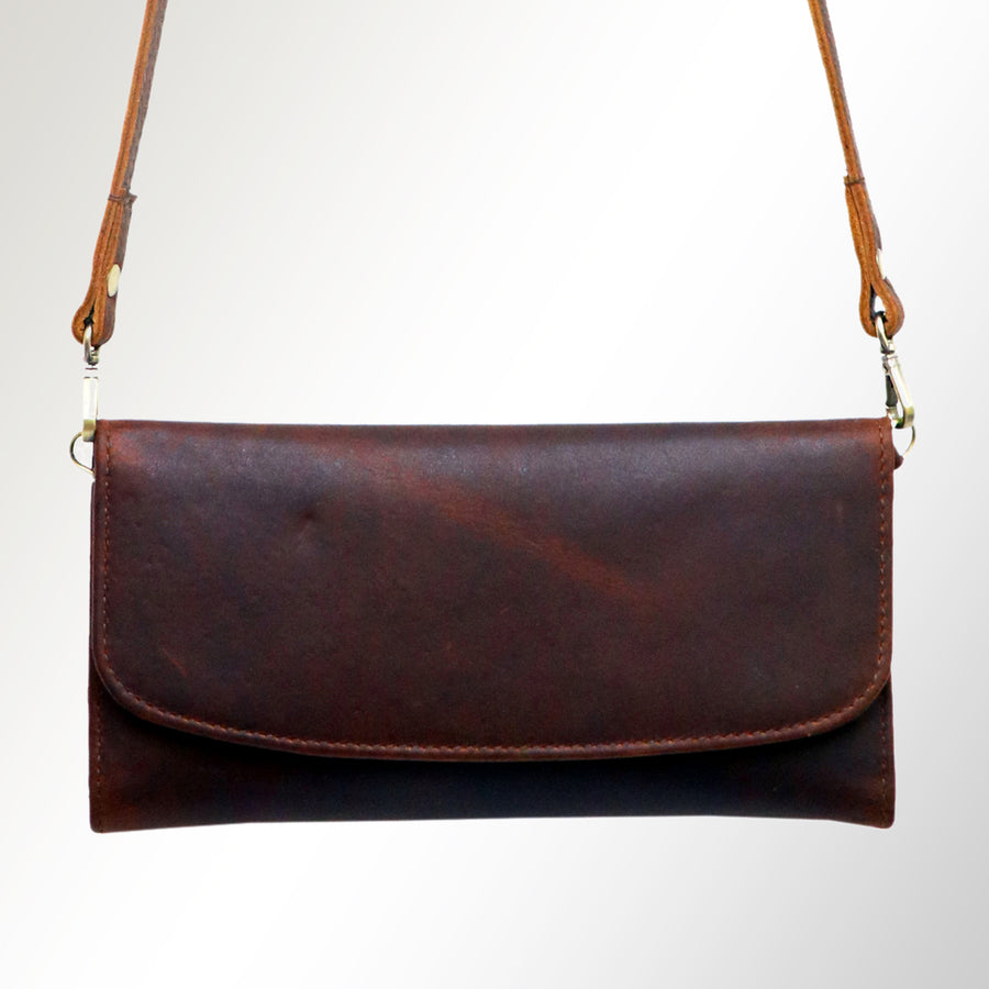 American Darling Small Cross body Bag Genuine Vegetable Tanned Leather Wallet Purse Western Handbag 4in x 1in x 8in