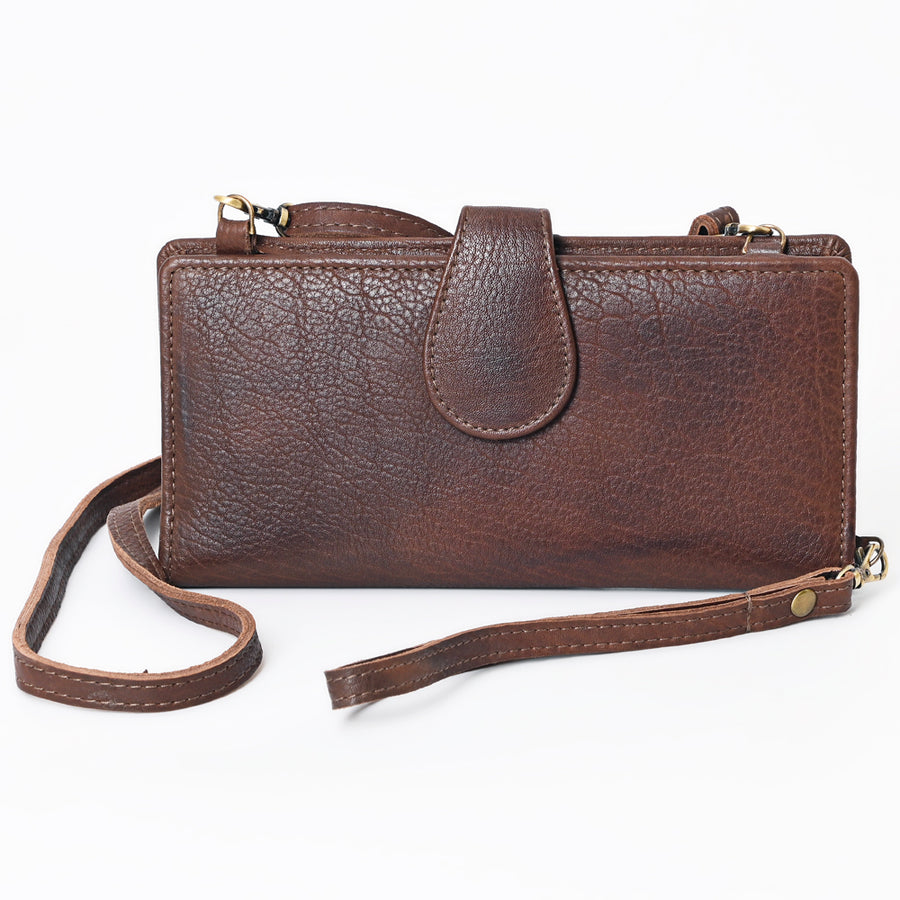 American Darling Wristlet Bag, Hand-Painted Genuine Leather, Western Vegetable Tanned Full Grain Leather Wallet Bag