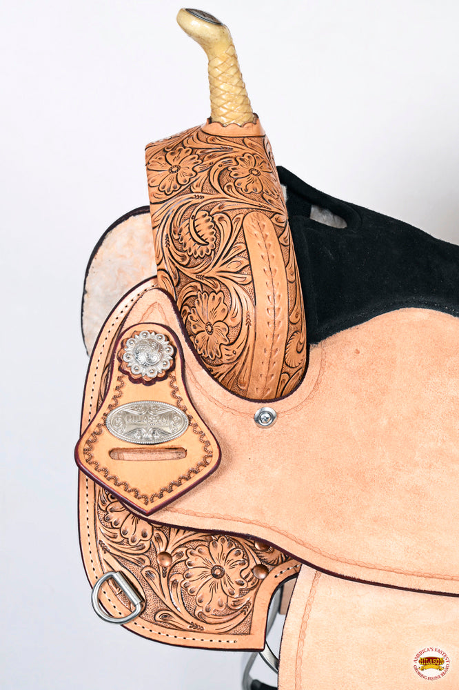 HILASON Western Horse Saddle American Leather Flex Trail Barrel Tack | for Horses