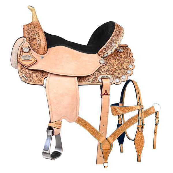 Western Horse Saddle American Leather Flex Trail Barrel Tack Hilason - Hilason