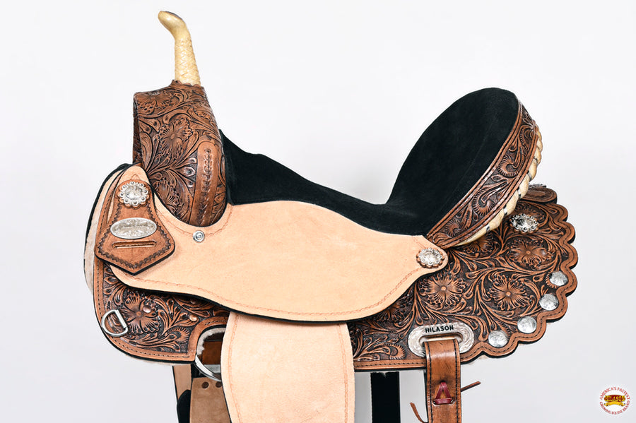 HILASON Western Horse Saddle American Leather Flex Trail Barrel Tack | for Horses