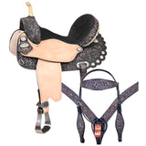 16 W. H. Saddle American Leather Flex Trail Barrel Tk. Hilason – by Hilason – Cowboy and equestrian accessories