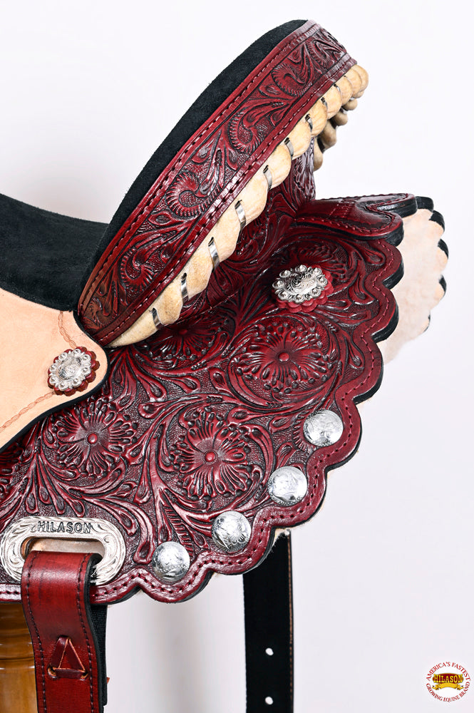 HILASON Western Horse Saddle American Leather Flex Trail Barrel Tack | for Horses