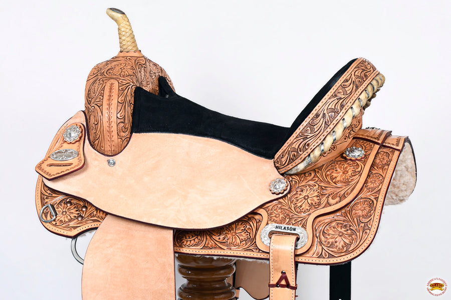 HILASON Western Horse Saddle American Leather Flex Trail Barrel Tack | for Horses