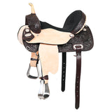 Flex Tree Western Horse Saddle In American Leather Barrel Trail Hilason