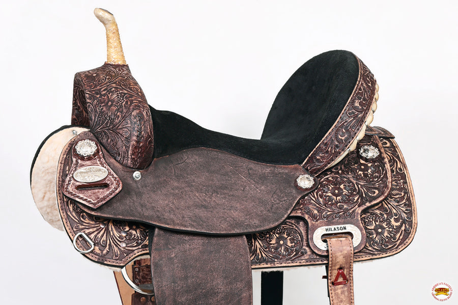 HILASON Western Horse Saddle American Leather Flex Trail Barrel Tack | for Horses