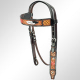 AMERICAN DARLING Western Horse Headstall American Leather Dark Brown