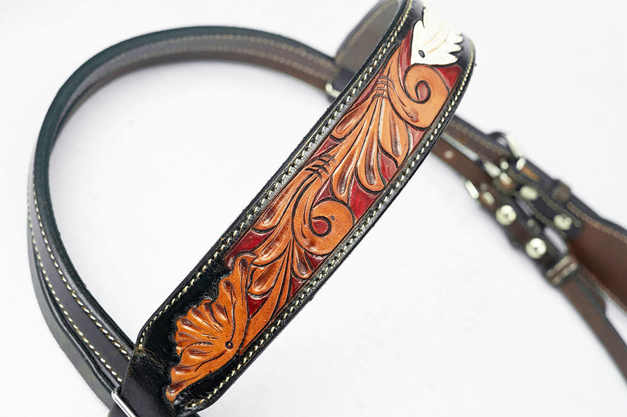 American Darling Western Horse Headstall Leather Dark Brown | Genuine