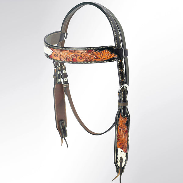 AMERICAN DARLING Western Horse Headstall American Leather Dark Brown - Uhorse