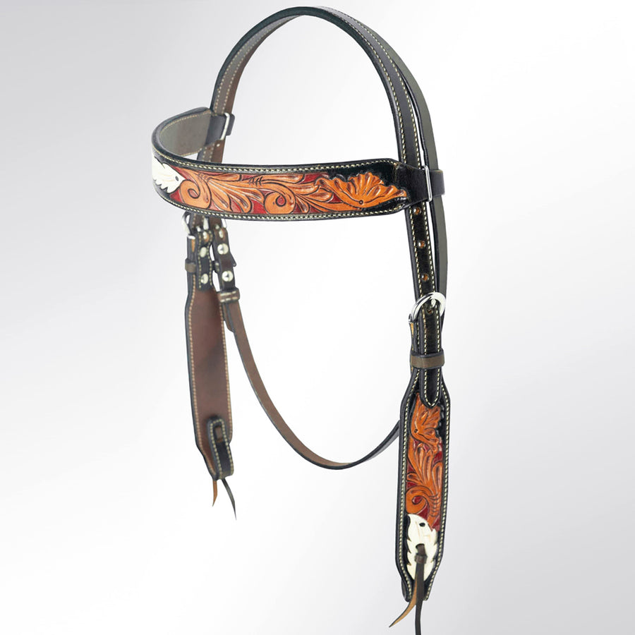 AMERICAN DARLING Western Horse Headstall American Leather Dark Brown - Uhorse