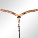 AMERICAN DARLING Western Horse Headstall Hand Carved American Leather Tan