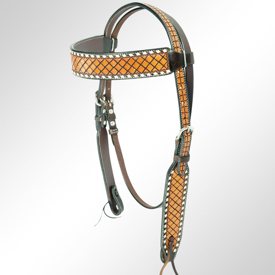 AMERICAN DARLING Western Horse Headstall American Leather Tan - Uhorse