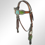 AMERICAN DARLING Western Horse Headstall American Leather Dark Brown