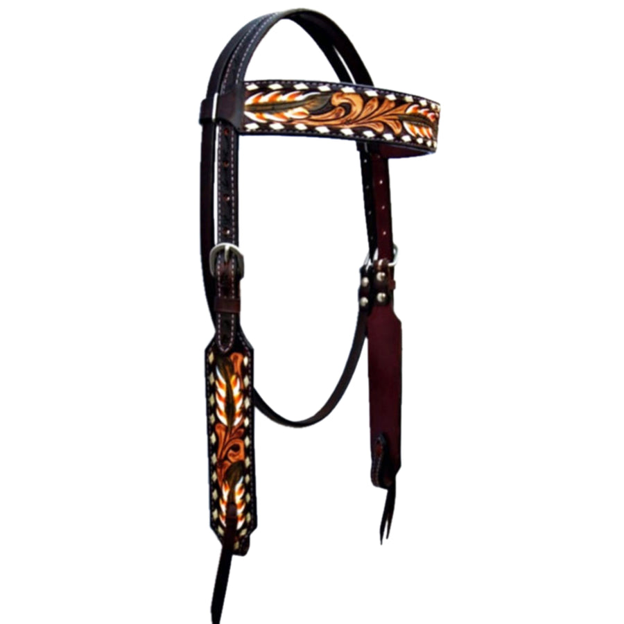Bar H Equine Genuine Western American Leather Horse Headstall - Bar H Equine