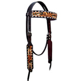 Bar H Equine Genuine Western American Leather Horse Premium Headstall & Breast Collar Set