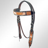 AMERICAN DARLING Western Horse Headstall American Leather Dark Brown