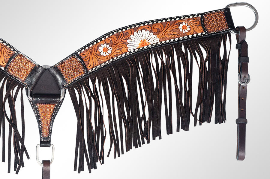 American Darling Western Horse Breast Collar Leather Dark Brown |Genuine Collar|Western