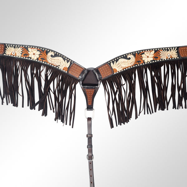 AMERICAN DARLING Western Horse Breast Collar American Leather Brown - Uhorse