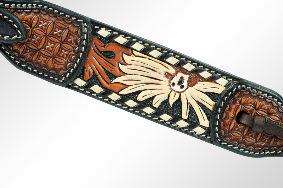 American Darling Western Horse Headstall Leather Dark Brown | Genuine