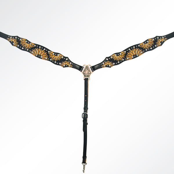 AMERICAN DARLING Western Horse One Ear Headstall Breast Collar Set Leather - Uhorse
