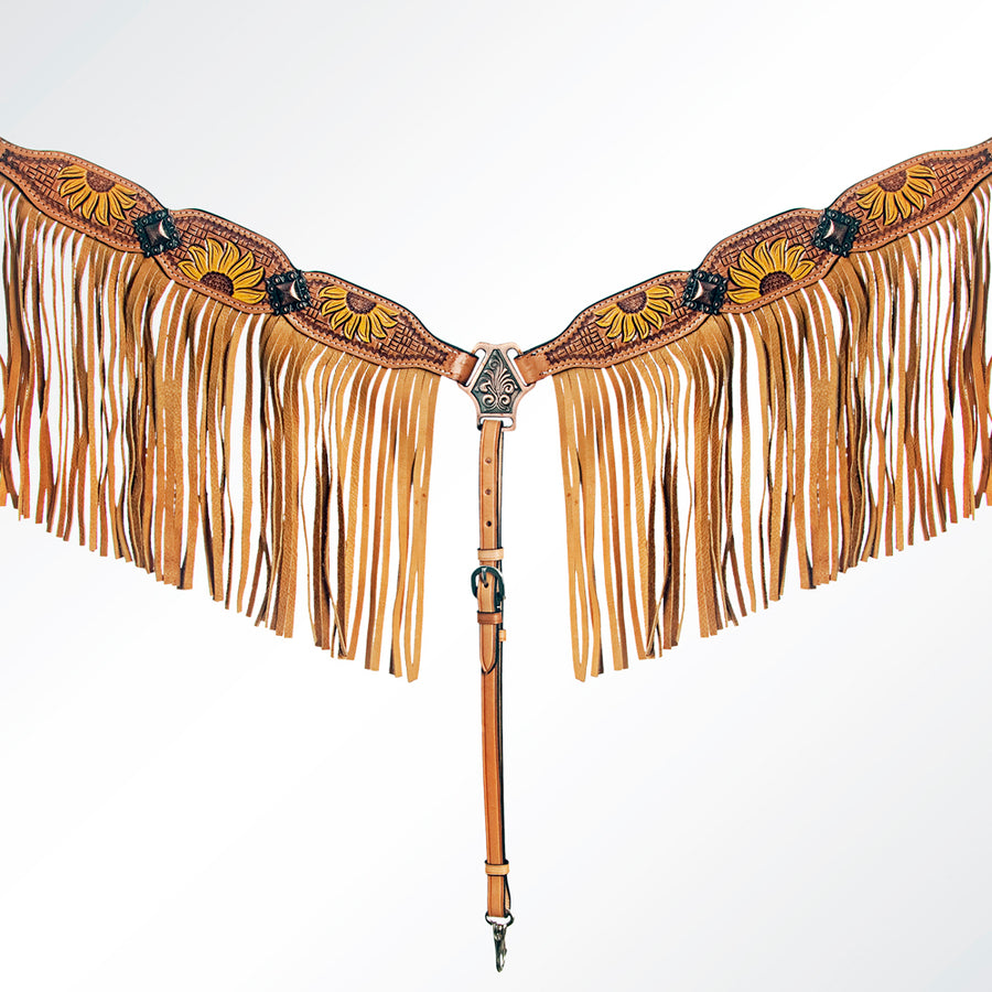 AMERICAN DARLING Western Horse Breast Collar Tack Genuine Leather - Uhorse