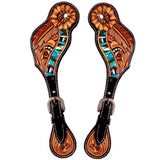 Bar H Equine Leather Spurs Straps for Adults Western Womens Spur Horse Riding Barrel Racing Show and Rodeo Strap Adult Women