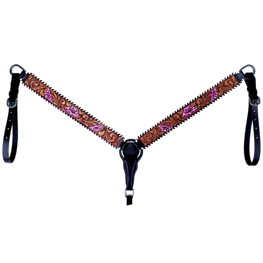 Bar H Equine Horse Leather Breast Collar Brown - Uhorse