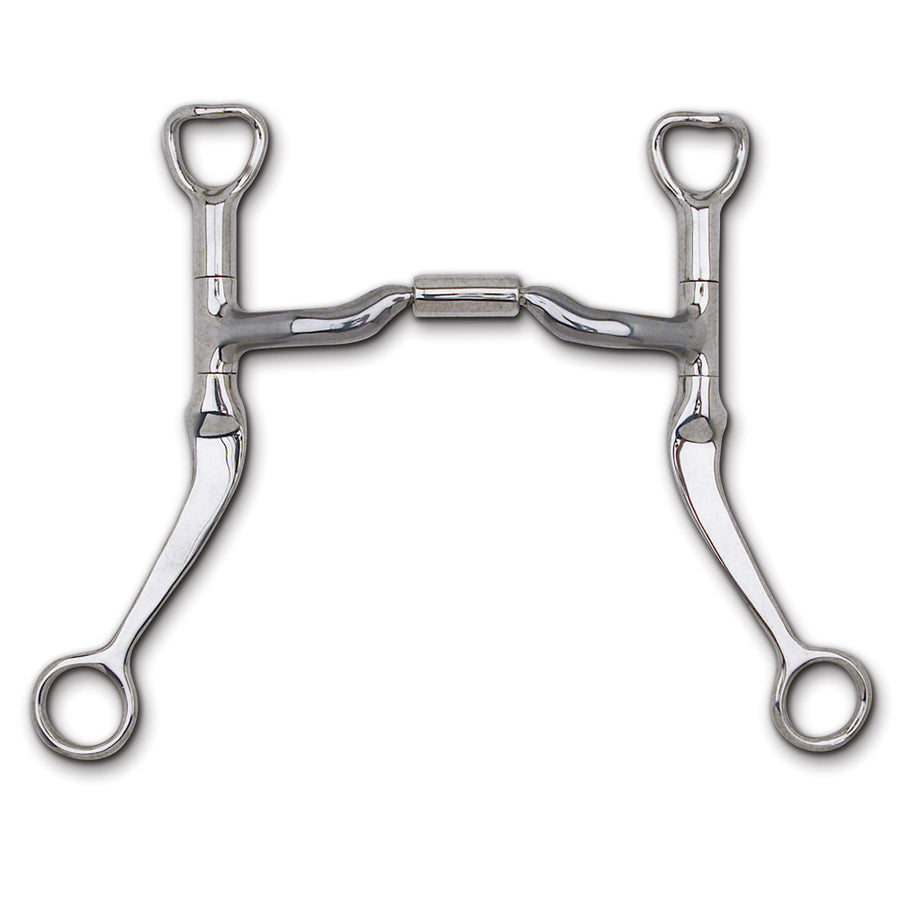 4 3/4 in Myler Flat H. Bit Shank Low Port Comfort Snaffle by Hilason – Cowboy and equestrian accessories