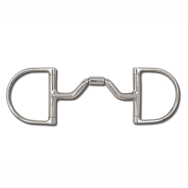5 in Myler H. Bit Dee Without Hooks Medium Wide Ported Barrel – by Hilason – Cowboy and equestrian accessories