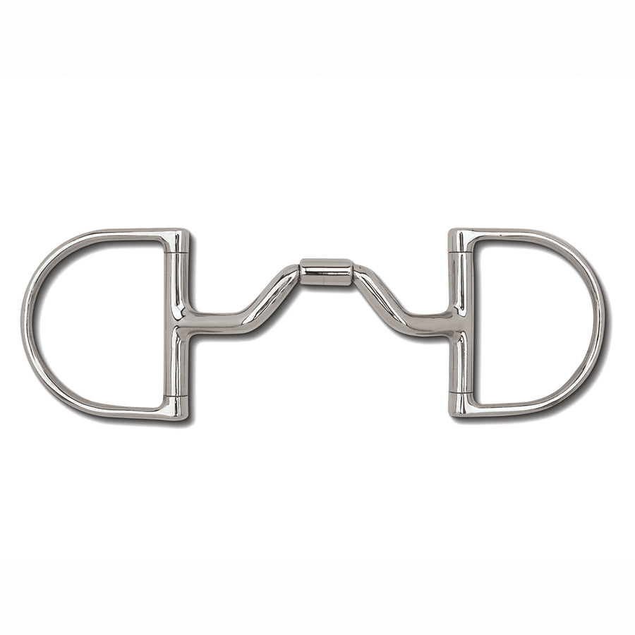 5 in Myler H. Bit Dee Without Hooks Medium Wide Ported Barrel – by Hilason – Cowboy and equestrian accessories