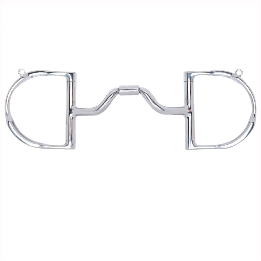 4 1/2 in Myler H. Bit Dee W/ Hooks Medium Wide Ported Barrel by Hilason – Cowboy and equestrian accessories