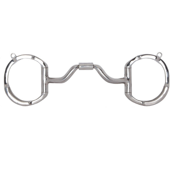 6 in Myler H. Bit Eggbutt W/ Hooks Medium Wide Ported Barrel by Hilason – Cowboy and equestrian accessories