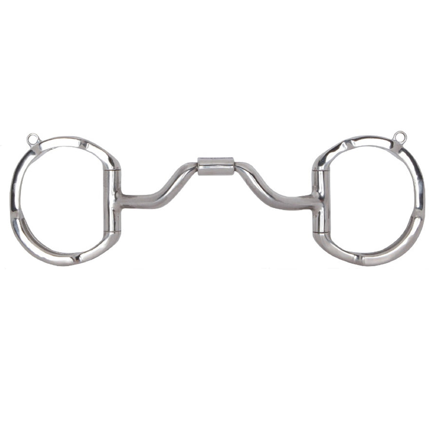 6 in Myler H. Bit Eggbutt W/ Hooks Medium Wide Ported Barrel by Hilason – Cowboy and equestrian accessories