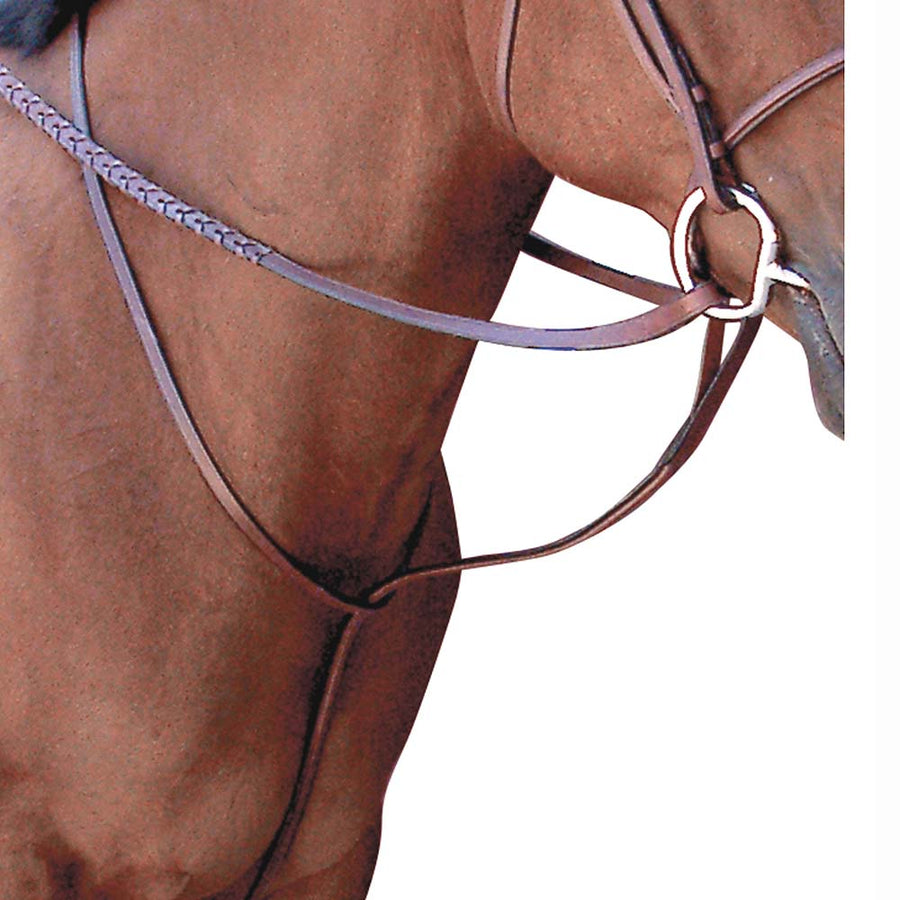 Cob Passport Horse Noseband Square Raised Standing Martingale Mahogany - Uhorse