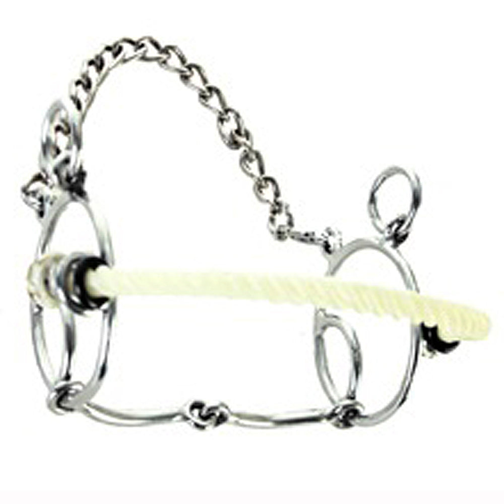 5 1/2 in Hilason Horse Bit Stainless Steel Rope Curb Chain Divided Rings