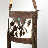 American Darling Large Crossbody Hand Tooled Hair On Genuine Leather Women Bag Western Handbag Purse