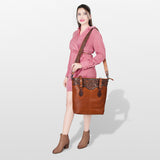 American Darling ADBGZ259 Tote Hand Tooled Genuine Leather Women Bag Western Handbag Purse