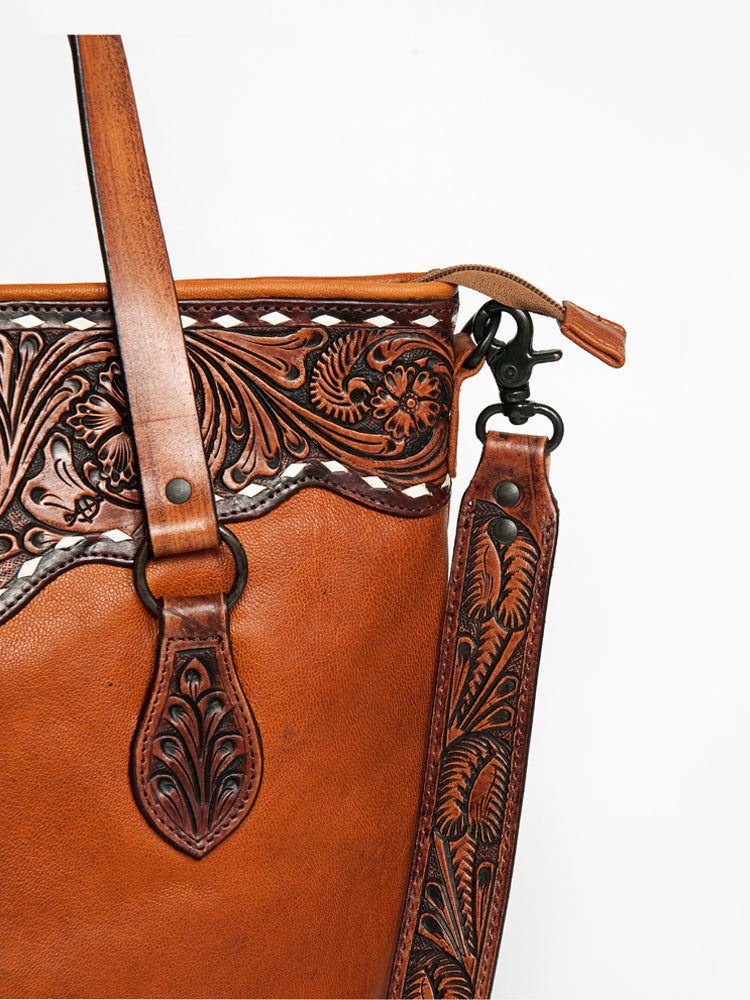 Ameran Darling Women's Crossbody Bag Western Hand Tooled Genuine Leather Handbag and Ladies Purse