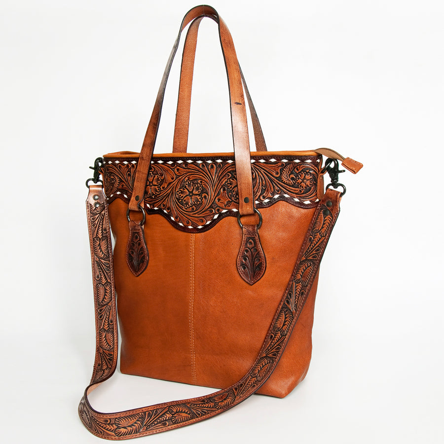 American Darling Tote Hand Tooled Genuine Leather Western Women Bag Handbag Purse | Travel Bags College Casual - Uhorse