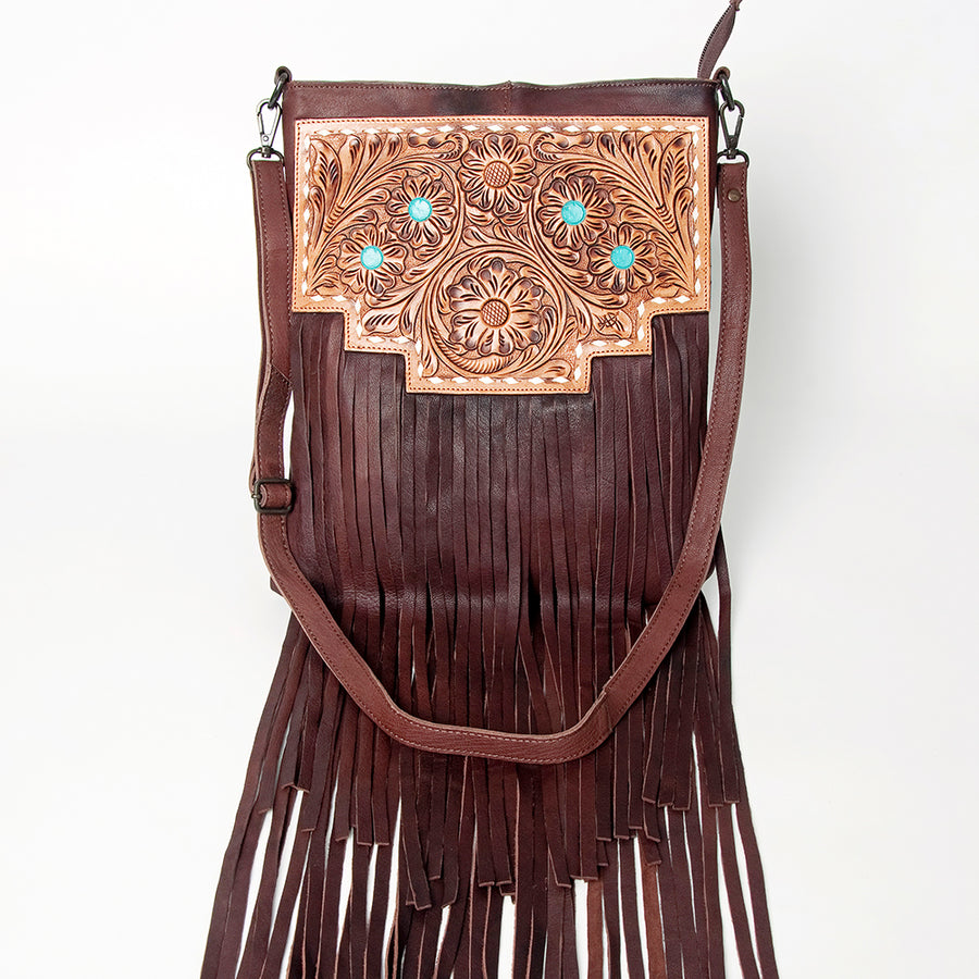 American Darling Messenger Hand Tooled Full Grain Genuine Leather Western Women Bag Handbag Purse | Crossbody for Cute
