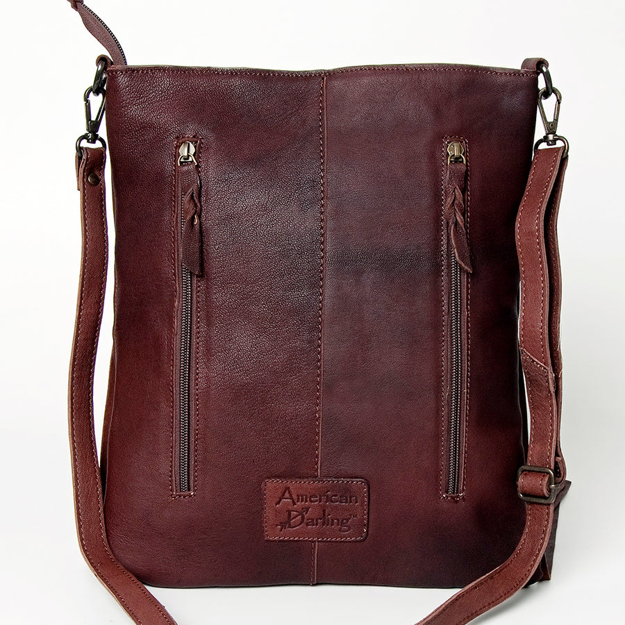 American Darling Messenger Hand Tooled Full Grain Genuine Leather Western Women Bag Handbag Purse | Crossbody for Cute