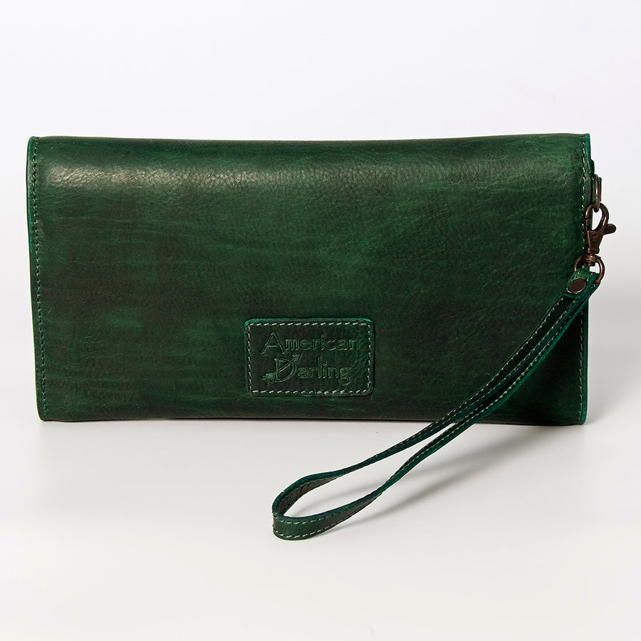 American Darling Wristlet Hand Tooled Genuine Leather Women Bag Western Handbag Purse